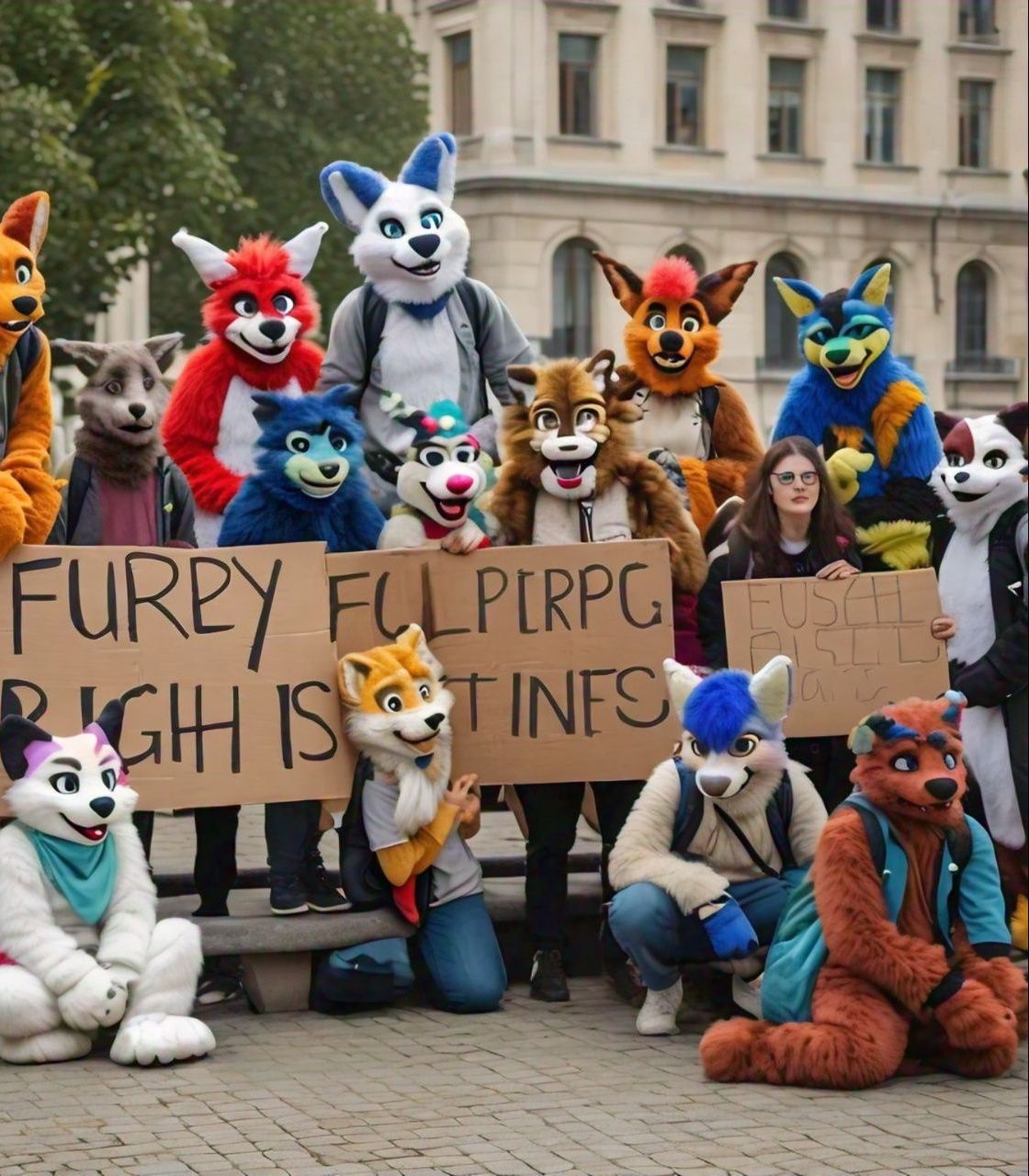 middle school students protest furries